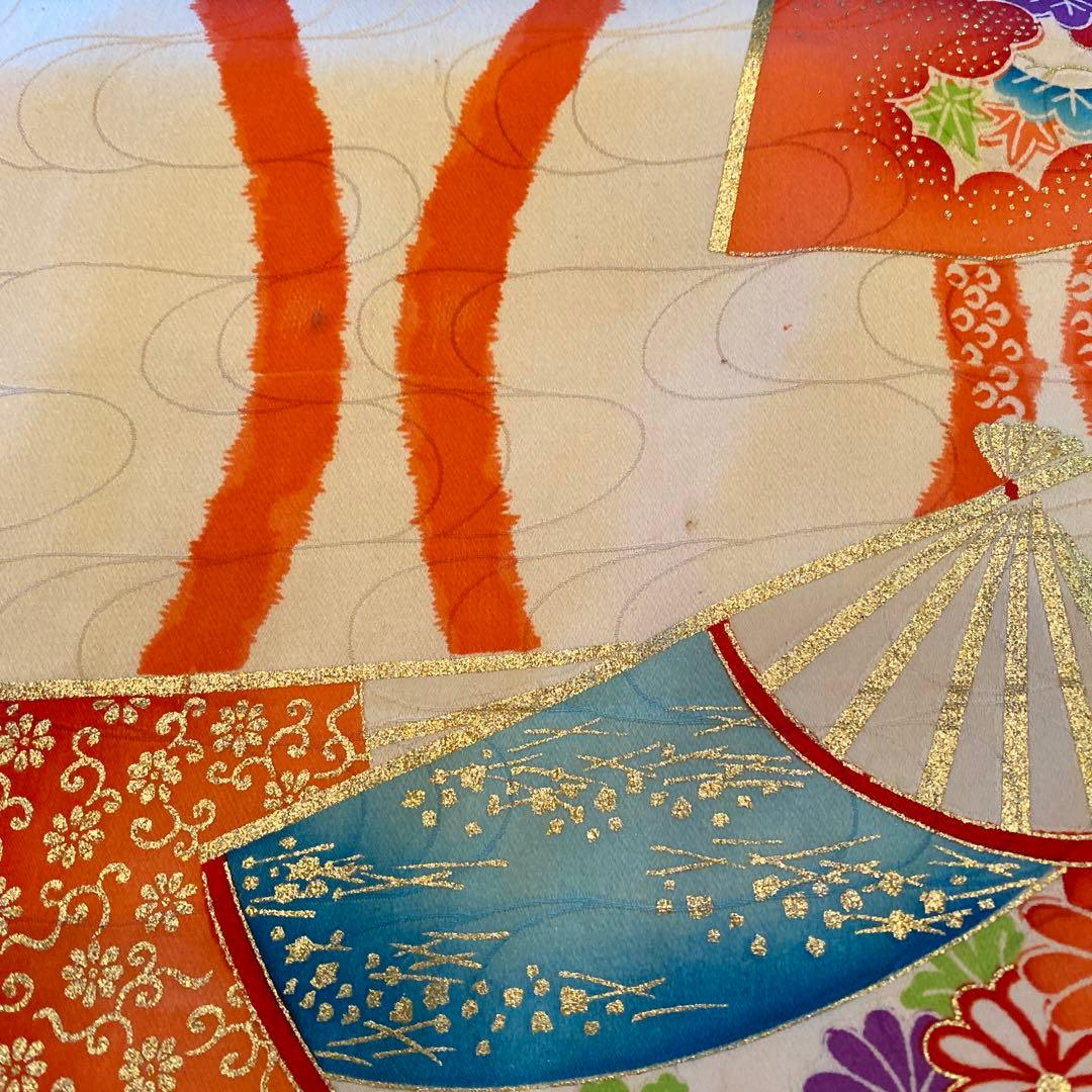 アンティーク 七五三 五歳〜七歳 着物 作り帯 フルセット 扇子 立涌紋 正絹