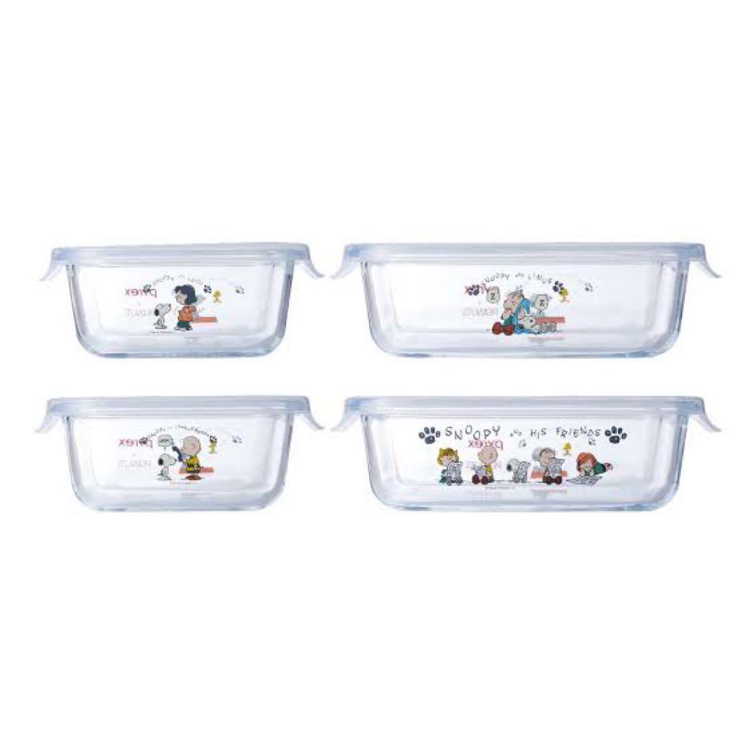 新品未使用　パイレックス　スヌーピー ガラス　ストレージセット　8pcs