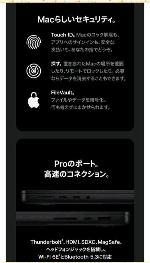 2024年製 Apple MacBook Pro M4 14インチ 16GB