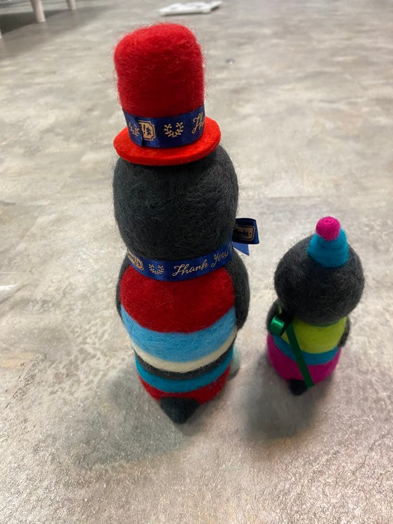 ペンギンの親子　羊毛フェルト