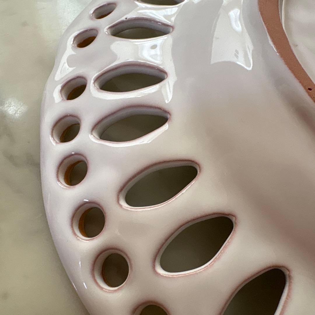 フランス　アンティーク　ヴィンテージ　ムスティエ　パニエ皿　手描き