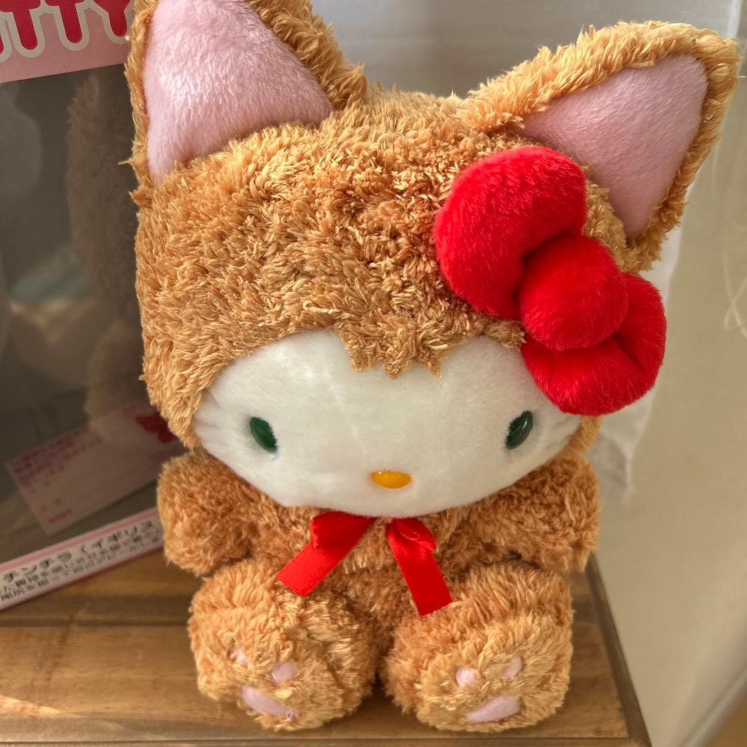 【世界のネココレクション】ハローキティ ぬいぐるみ希少チンチラ（イギリス）レア