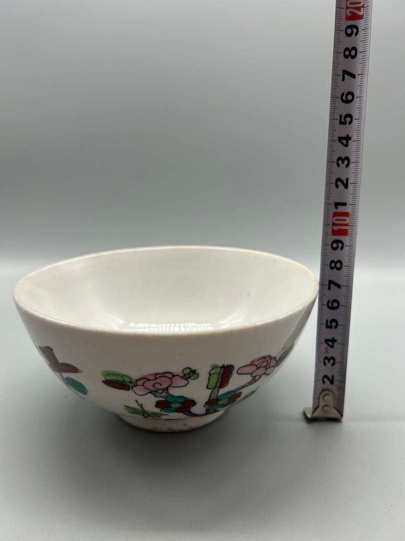 【骨董品】花と葉の装飾 陶器製ボウル