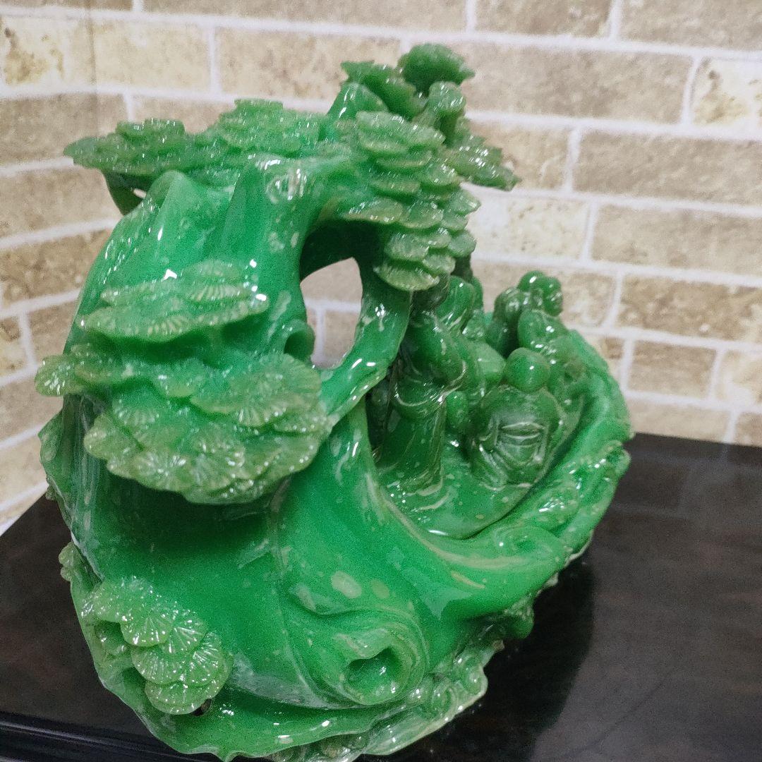 縁起物 翡翠風 七福神 置物 高さ25cm☓横幅36cmサイズ