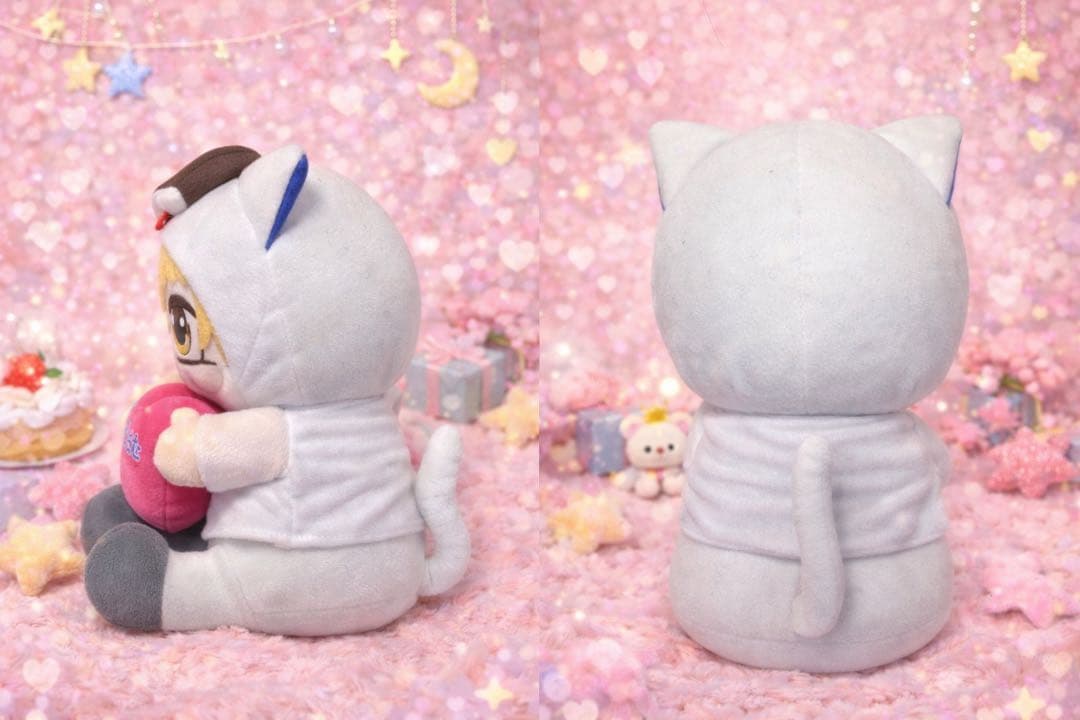 【限定5体】りゅうこころ ぬいぐるみ 黒ねこver ハート付き オリジナル