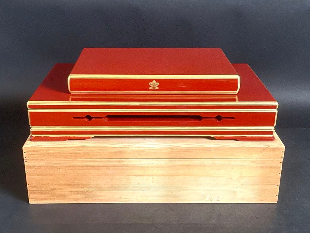 【美品】「母」 池坊 薄盤華盤 大小揃い 共箱 華台 花台 華道 茶道具（い①）