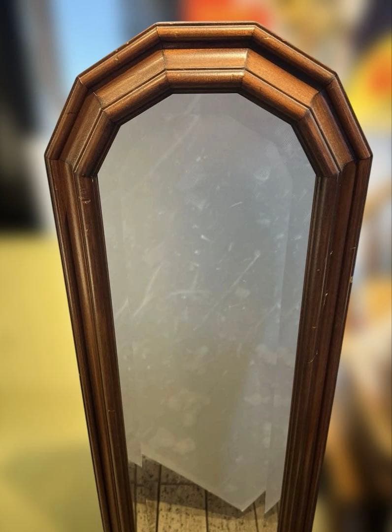 一点もの　木製フレーム　アンティーク風　ウォールミラー（姿見）　132㎝