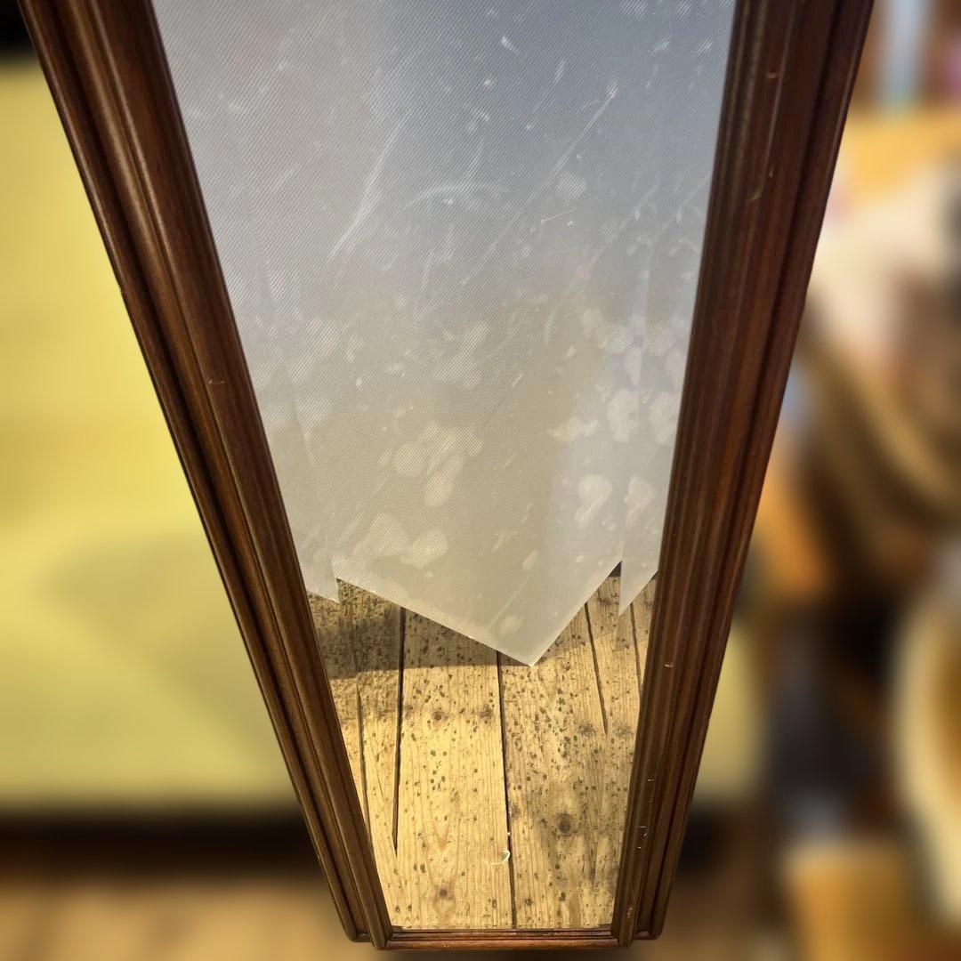 一点もの　木製フレーム　アンティーク風　ウォールミラー（姿見）　132㎝