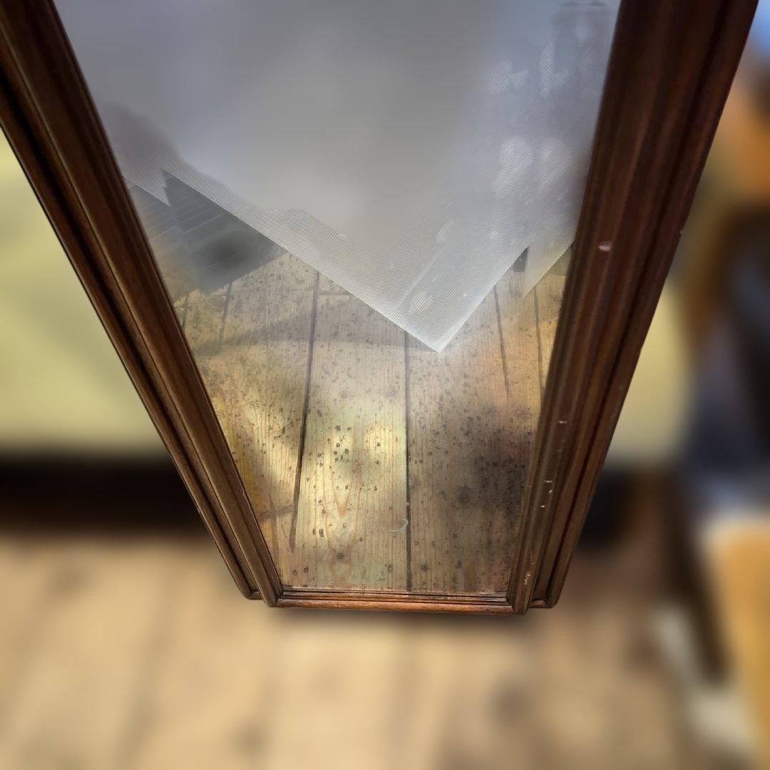 一点もの　木製フレーム　アンティーク風　ウォールミラー（姿見）　132㎝