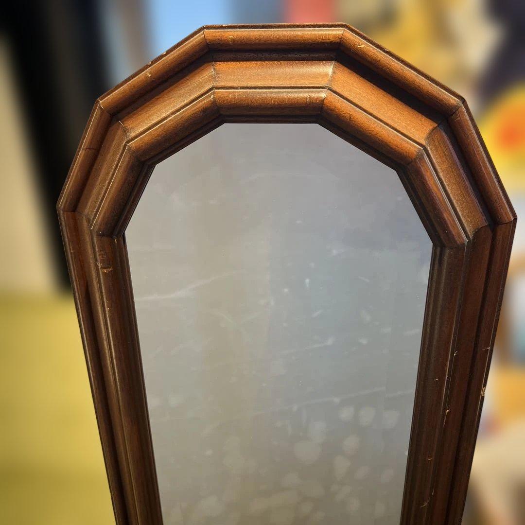 一点もの　木製フレーム　アンティーク風　ウォールミラー（姿見）　132㎝