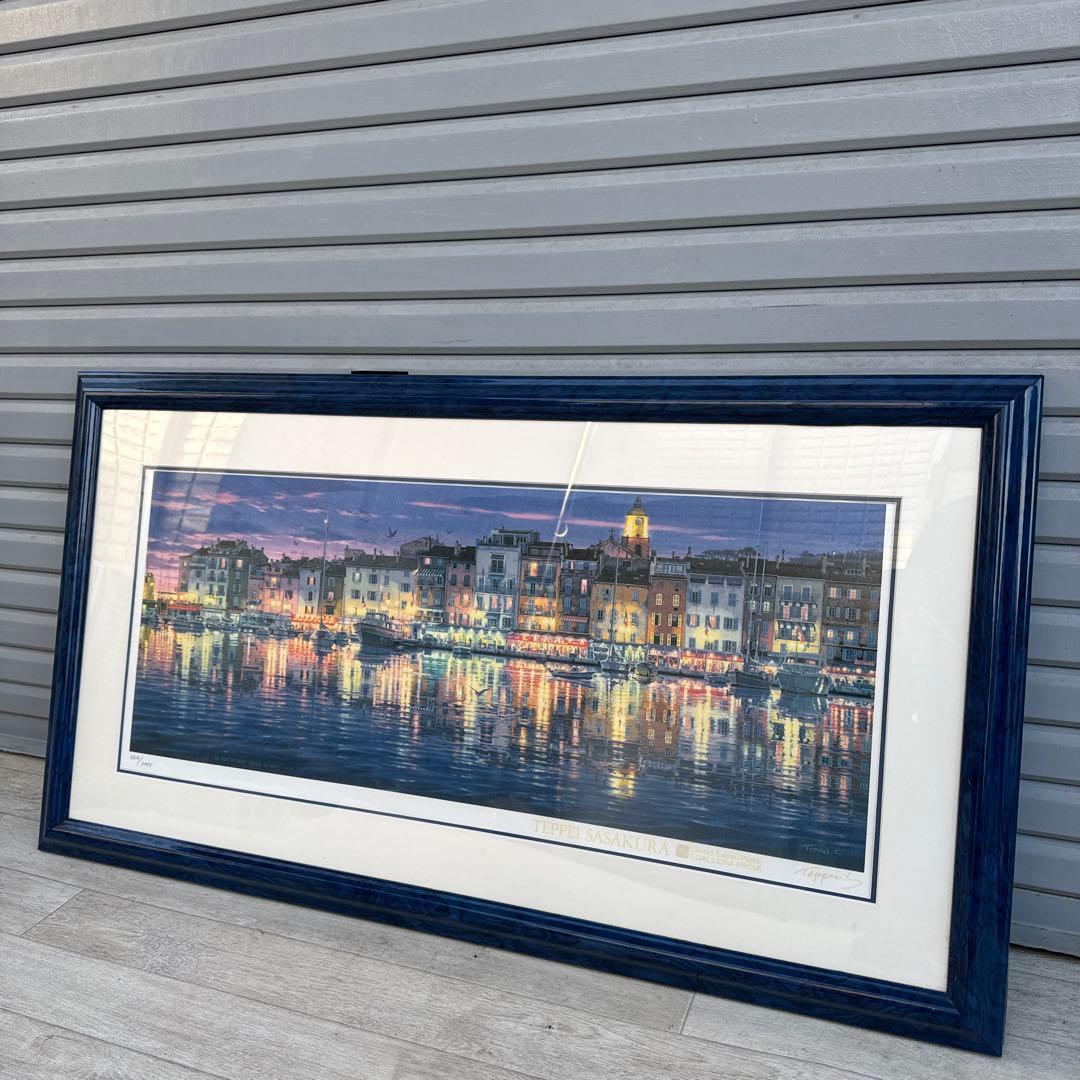 笹倉鉄平「サントロペ」　シルクスクリーン　　ミクスドメディア