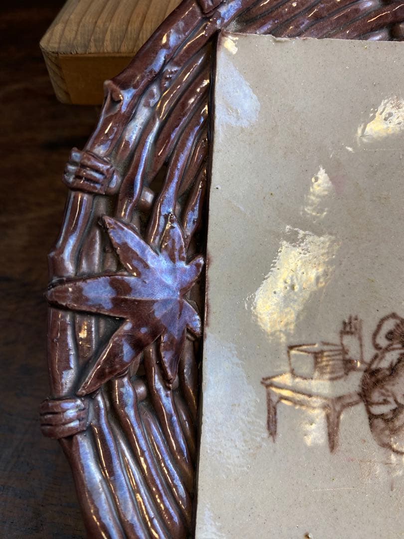 萬古燒 菓子器　皿　骨董　日本燒 食器