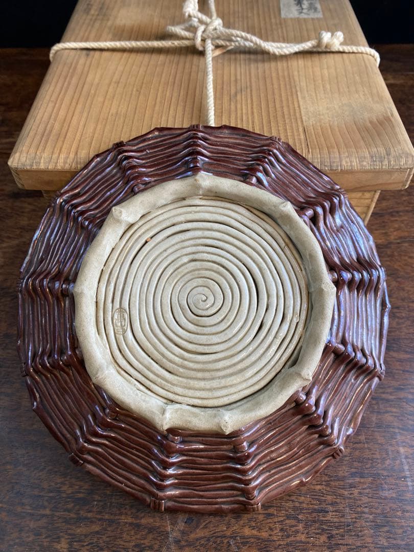 萬古燒 菓子器　皿　骨董　日本燒 食器