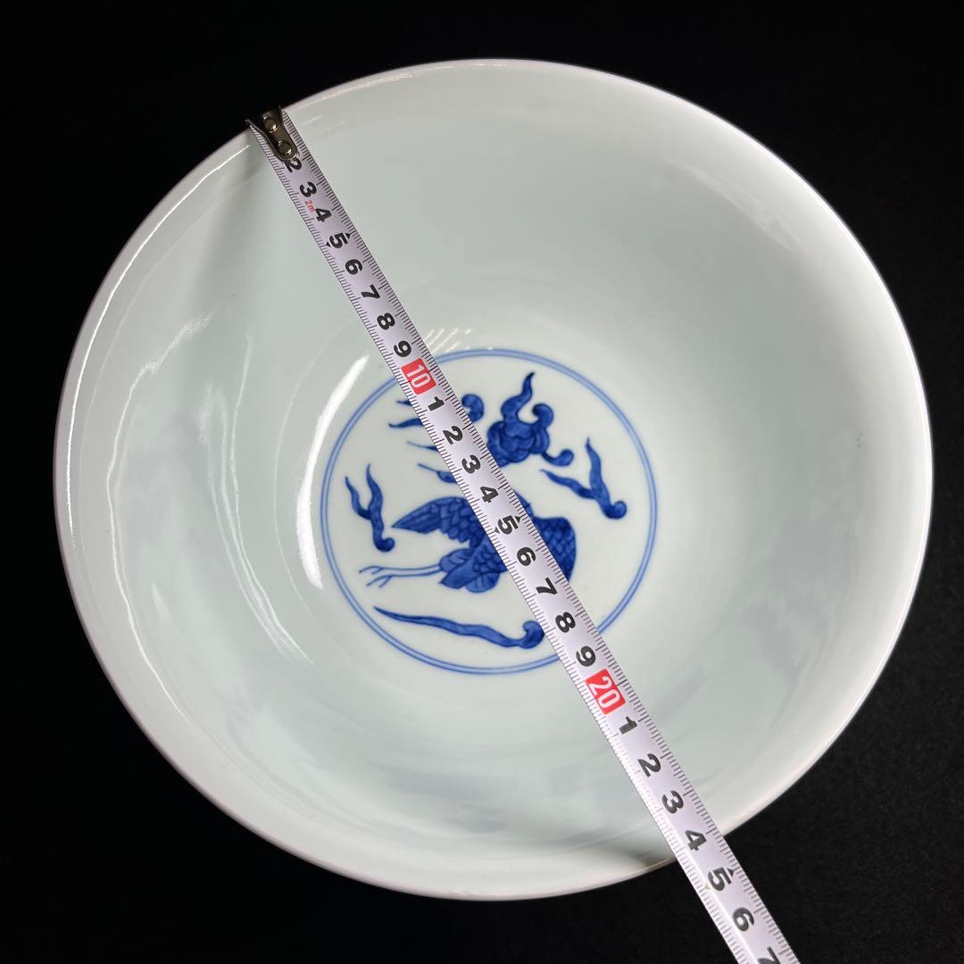 中国美術　景徳鎮　粉彩大鉢　共箱　口径約24㎝　東Y8-0310①