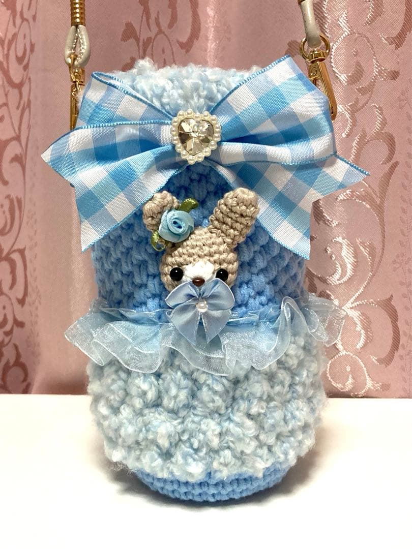 ♥️手編み♥️ハンドメイド♥️ニットバッグ♥️フリルバッグ♥️ペットボトルカバー♥️