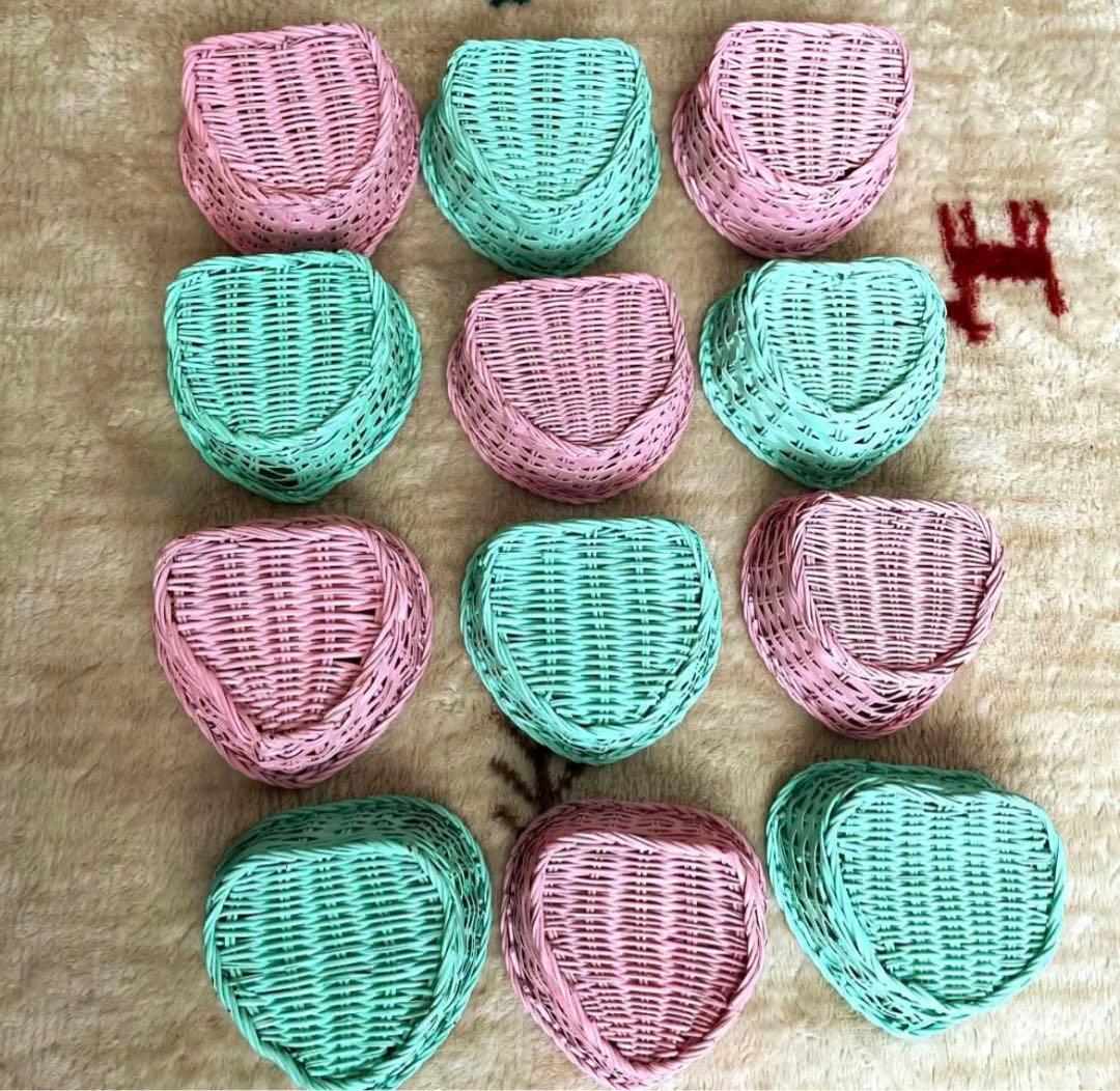 幸せ ハート ワイヤー バスケット 2カラー ミニハート型 バスケット 計13個