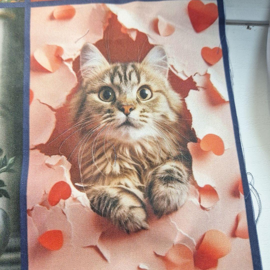 ねこパネル生地　ハンドメイド
