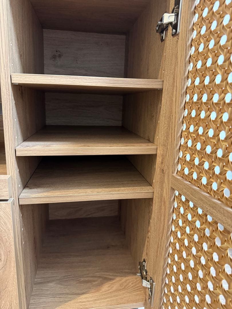 【12月28日までの出品】LOWYA キッチンカウンター　幅90 ラタン調