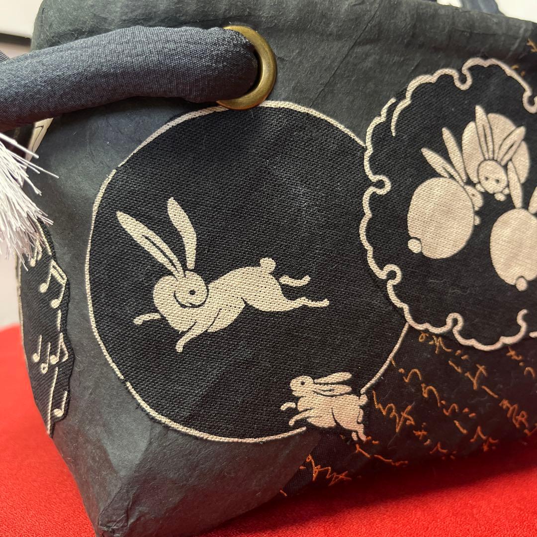 和兎 一閑張り バッグ かごバッグ ハンドバッグ 和柄 かわいい 日本