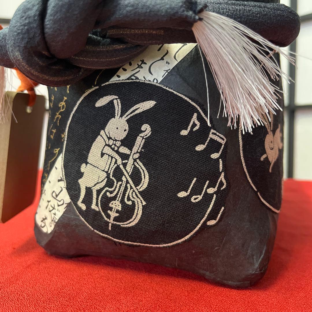 和兎 一閑張り バッグ かごバッグ ハンドバッグ 和柄 かわいい 日本