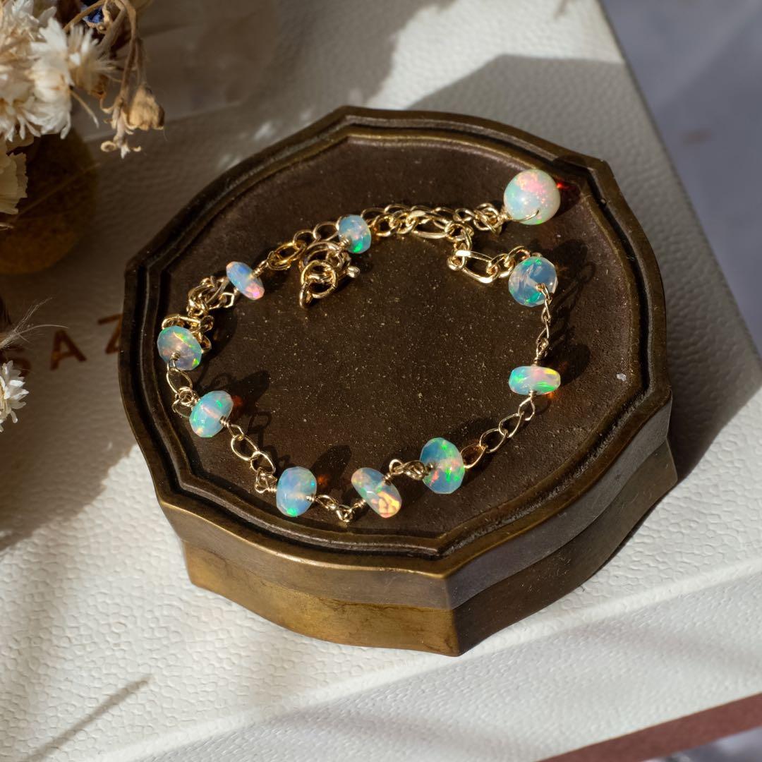 14kgfエチオピアオパールブレスレット