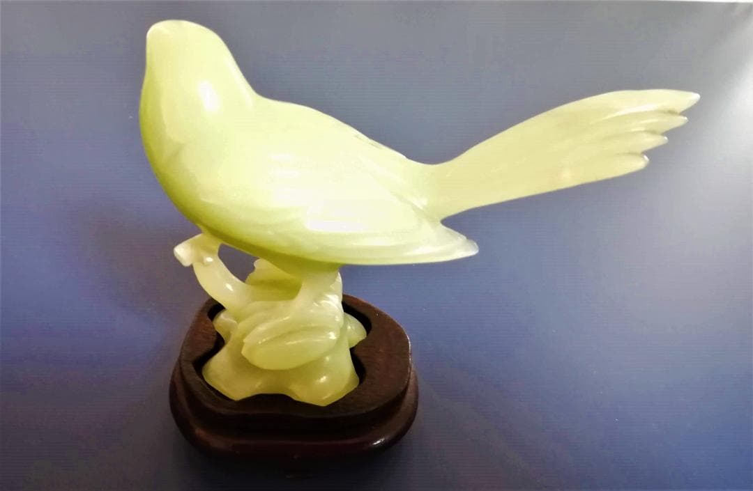 置物　赤メノウ（猫） ＆ 翡翠（鳥）