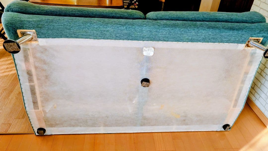 ニトリ3人掛けソファー　布張りタイプ　ターコイズブルー