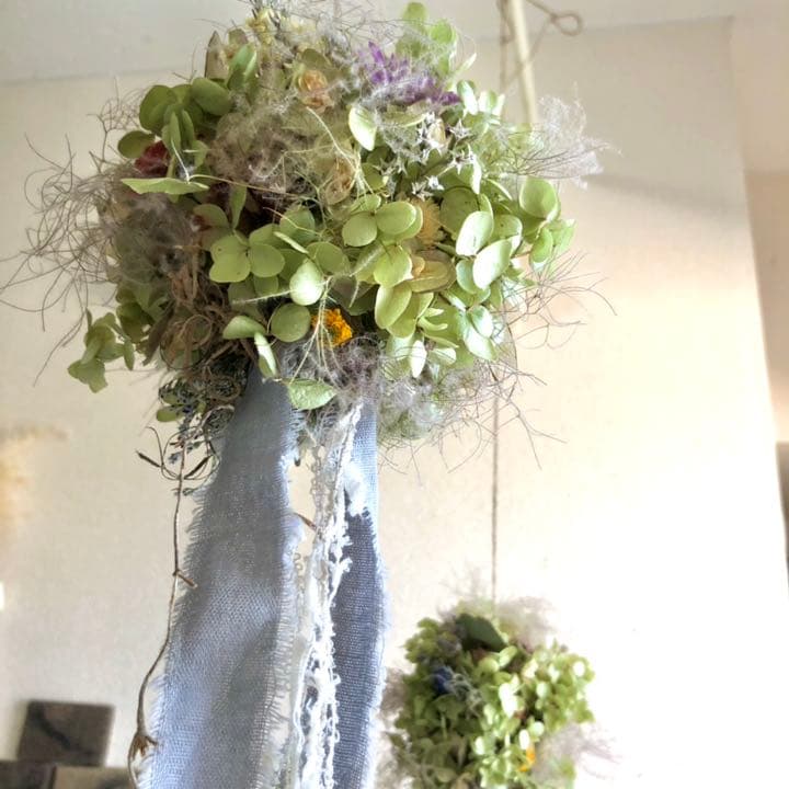 アナベル紫陽花ボール リース