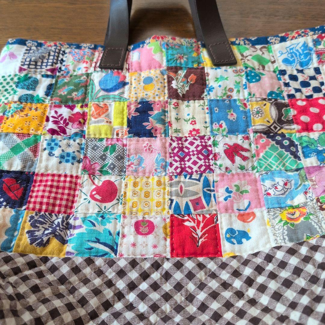 パッチワークキルト　フィードサック　トートバッグ　ハンドメイド