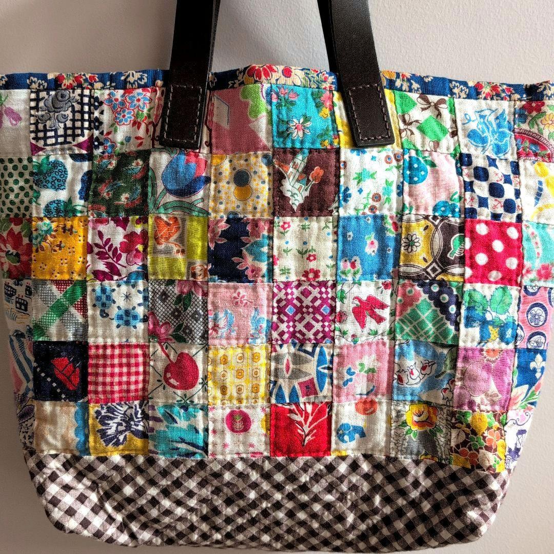 パッチワークキルト　フィードサック　トートバッグ　ハンドメイド