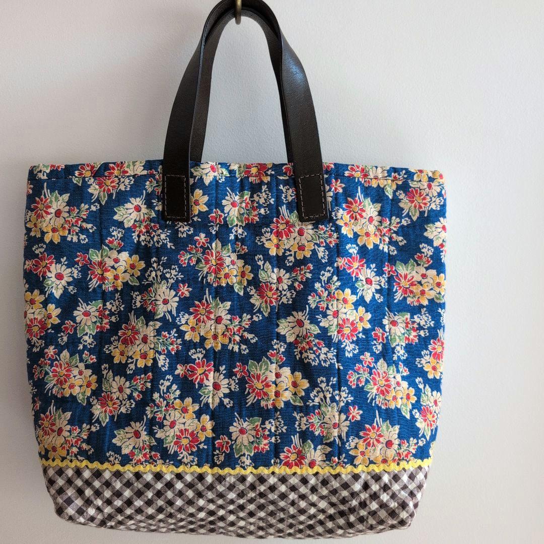 パッチワークキルト　フィードサック　トートバッグ　ハンドメイド