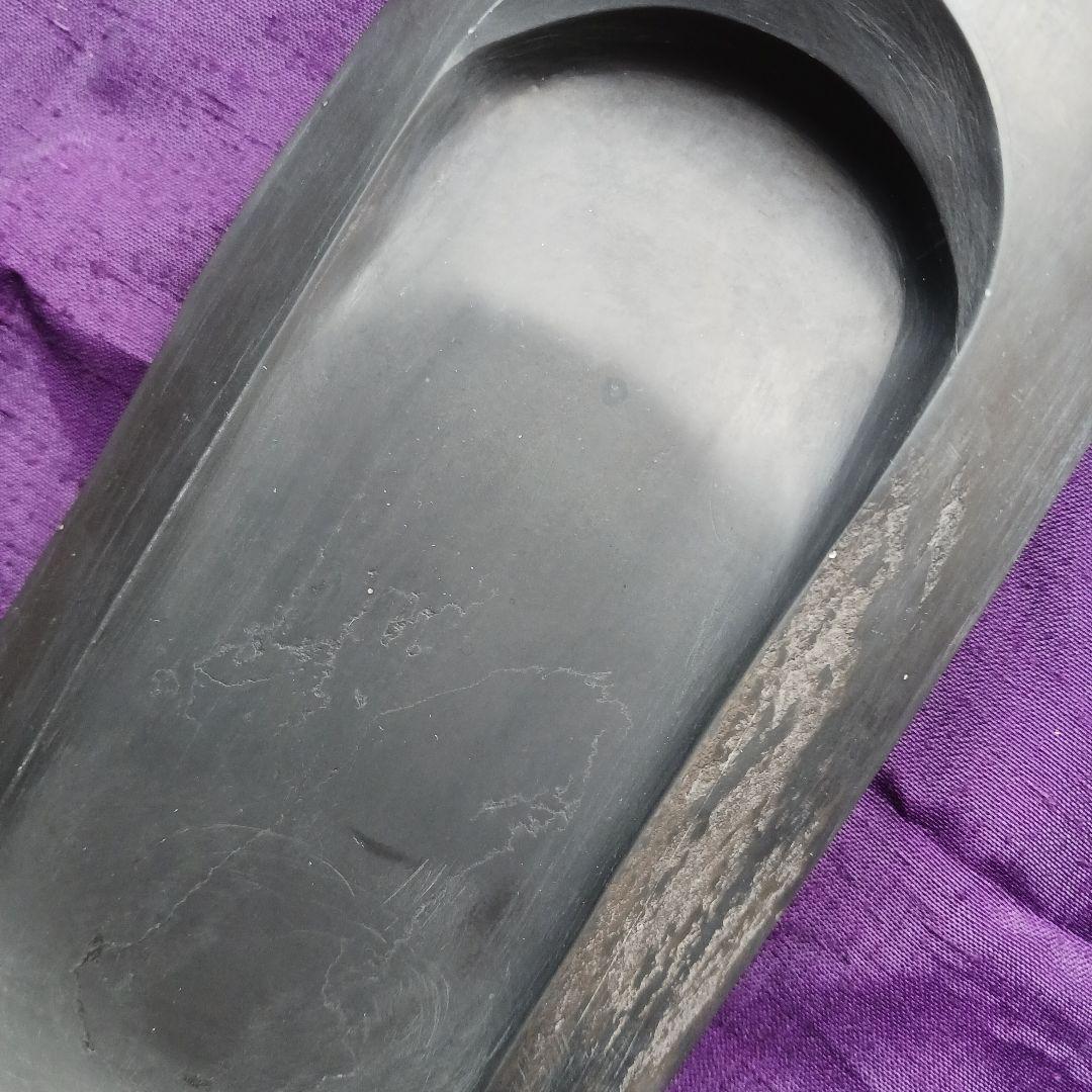 和硯　硯石　蒼龍石⑧　凸型　山水画の趣