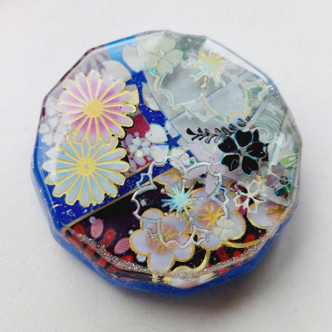 【1693】レジン　和柄　ヘアゴム　ポニーフック　ブロ―チ　ハンドメイド