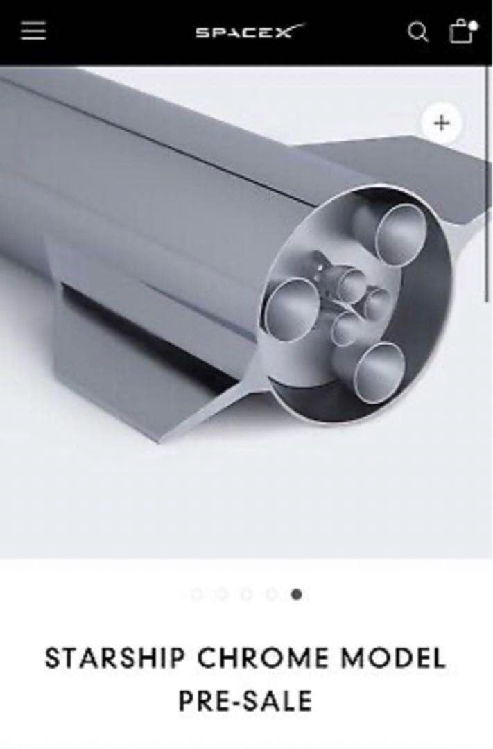 SPACEX社 STARSHIP CHROME MODEL