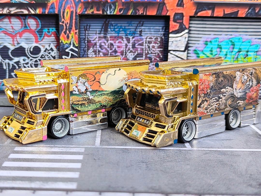 ホットウィールカスタム デコトラ 金メッキアルミリム☆段リム1トミカ改造