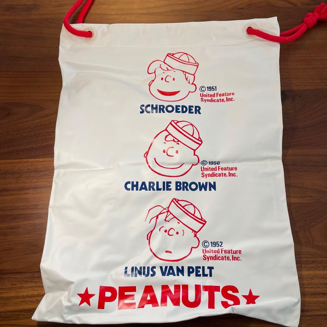 スヌーピー 昭和レトロ　1985 ビニールバッグ　ビニール巾着　2種類