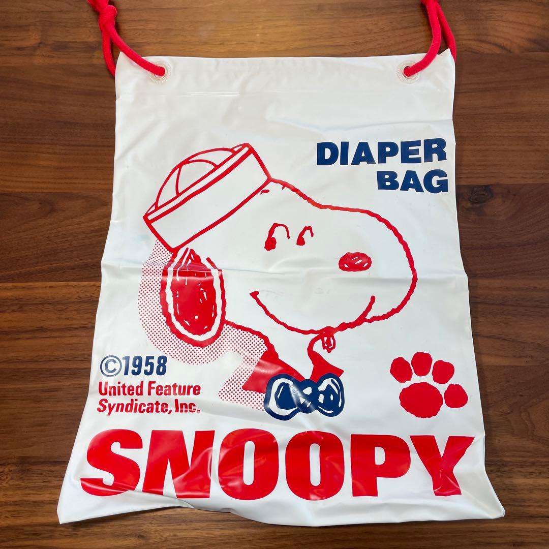 スヌーピー 昭和レトロ　1985 ビニールバッグ　ビニール巾着　2種類