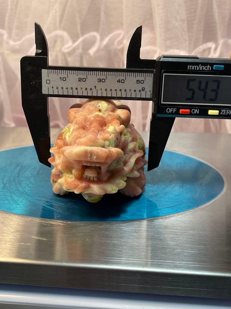 ピンクジェードとトルマリン共生　龍亀とゼニガエル 金蟾　2点セット