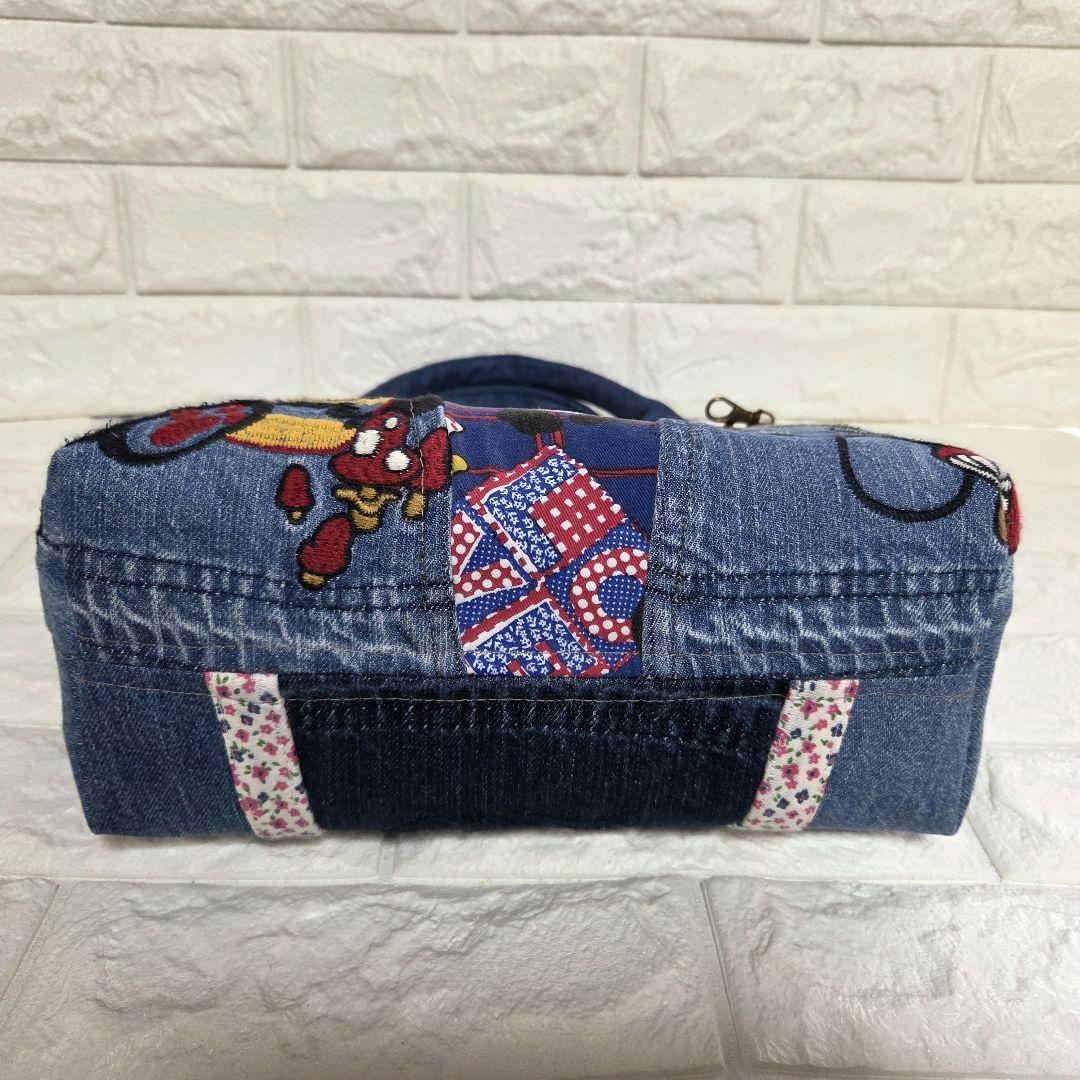 934 デニム＊リメイク＊パンダ刺繍＊バッグ＊トートバッグ