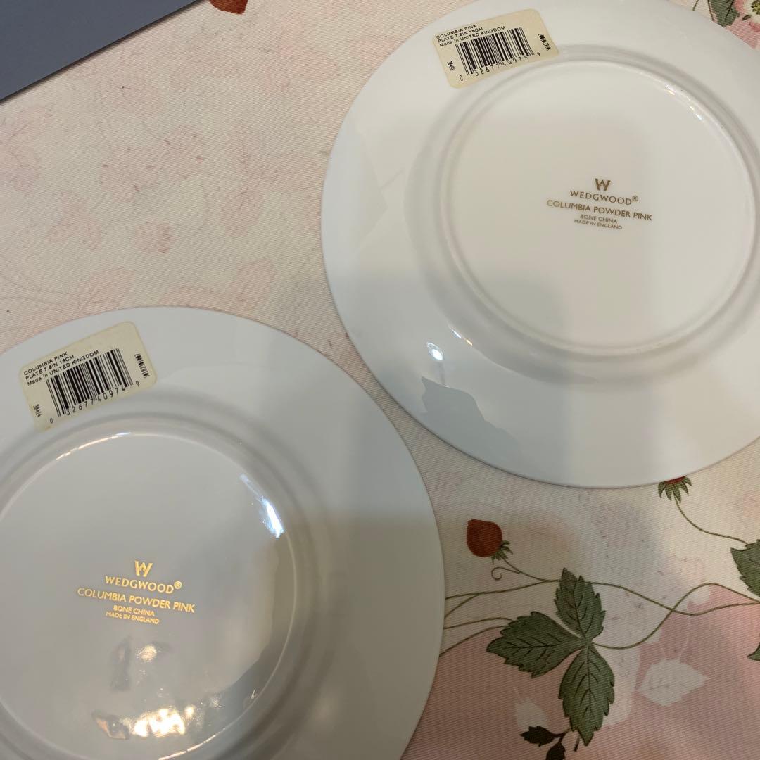 希少　未使用　ウェッジウッド コロンビア　パウダー　ピンク　17.5cmプレート