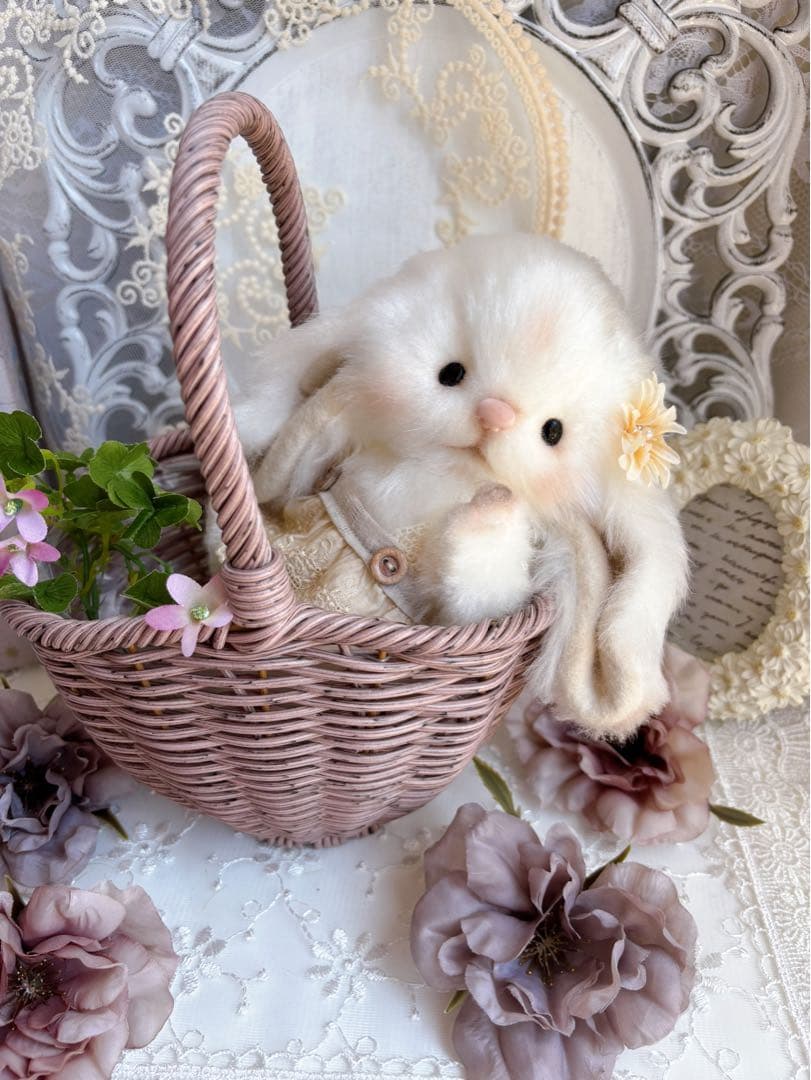 ハンドメイドぬいぐるみ　⭐︎ロングヘアーのわたあめロップイヤーちゃん⭐︎