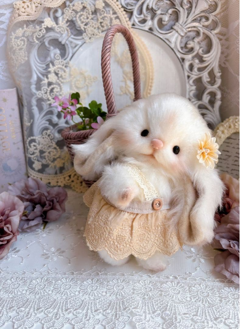 ハンドメイドぬいぐるみ　⭐︎ロングヘアーのわたあめロップイヤーちゃん⭐︎