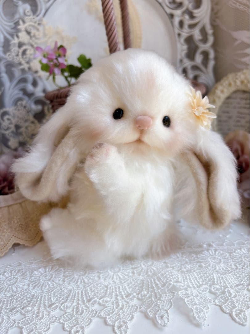 ハンドメイドぬいぐるみ　⭐︎ロングヘアーのわたあめロップイヤーちゃん⭐︎