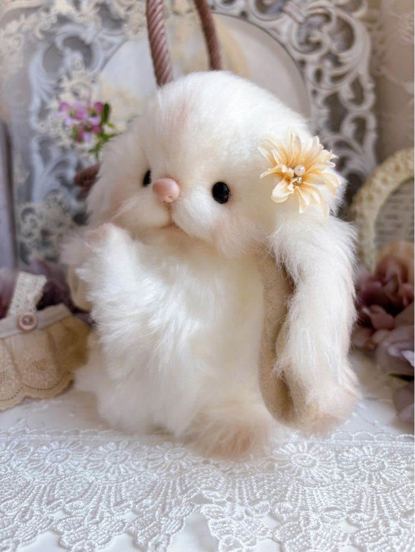 ハンドメイドぬいぐるみ　⭐︎ロングヘアーのわたあめロップイヤーちゃん⭐︎