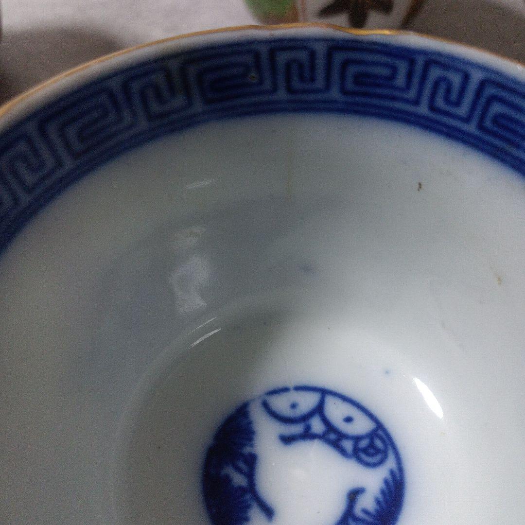 古伊万里　金彩色絵そば猪口　湯呑/時代物/アンティーク　骨董品伝　 4個