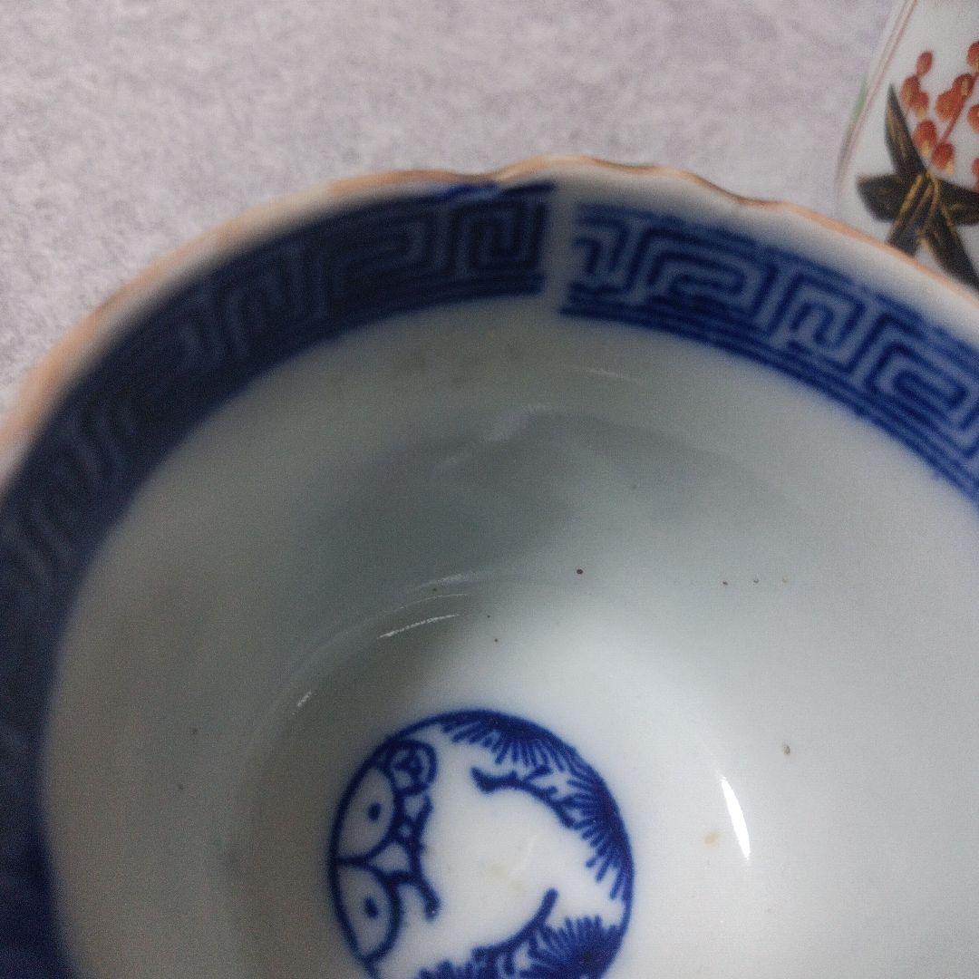 古伊万里　金彩色絵そば猪口　湯呑/時代物/アンティーク　骨董品伝　 4個