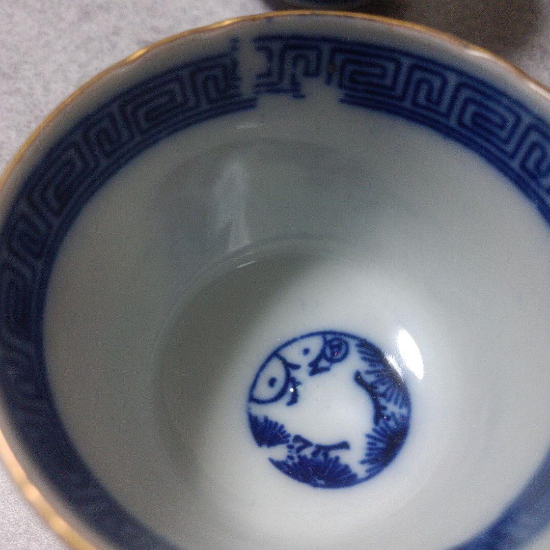 古伊万里　金彩色絵そば猪口　湯呑/時代物/アンティーク　骨董品伝　 4個