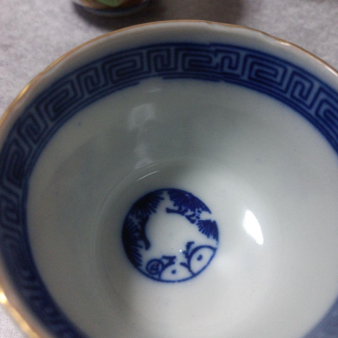 古伊万里　金彩色絵そば猪口　湯呑/時代物/アンティーク　骨董品伝　 4個