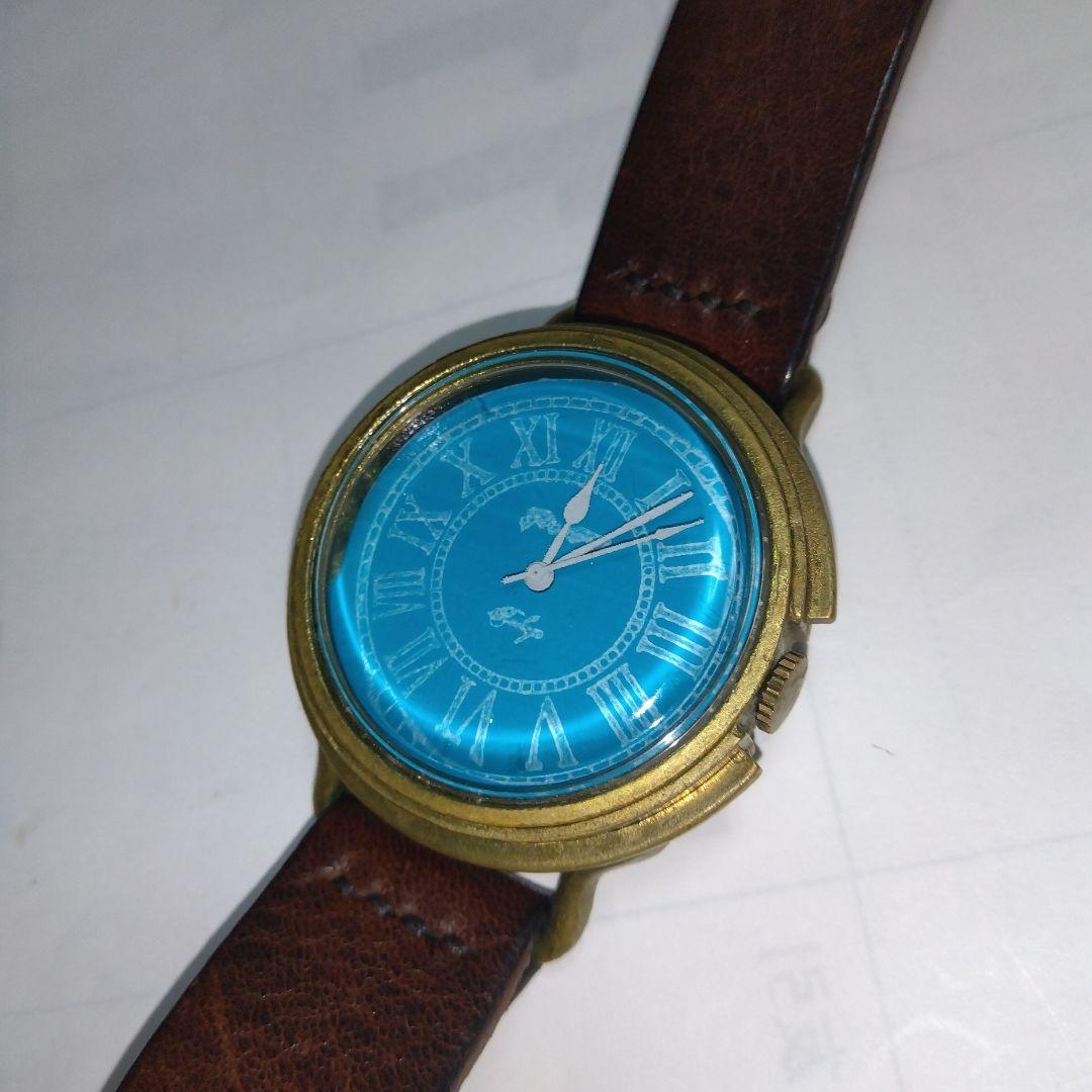 ☆青い文字盤のアナログ腕時計☆（電池式）《USED》美品