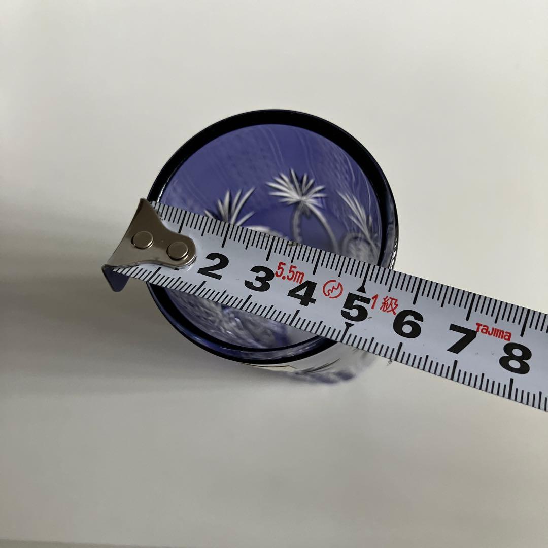 カガミクリスタル 切子　一輪挿し　花瓶　紫